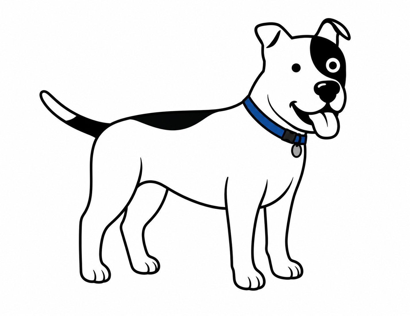 Placeholder illustration of a calm dog — final threshold artwork in progress